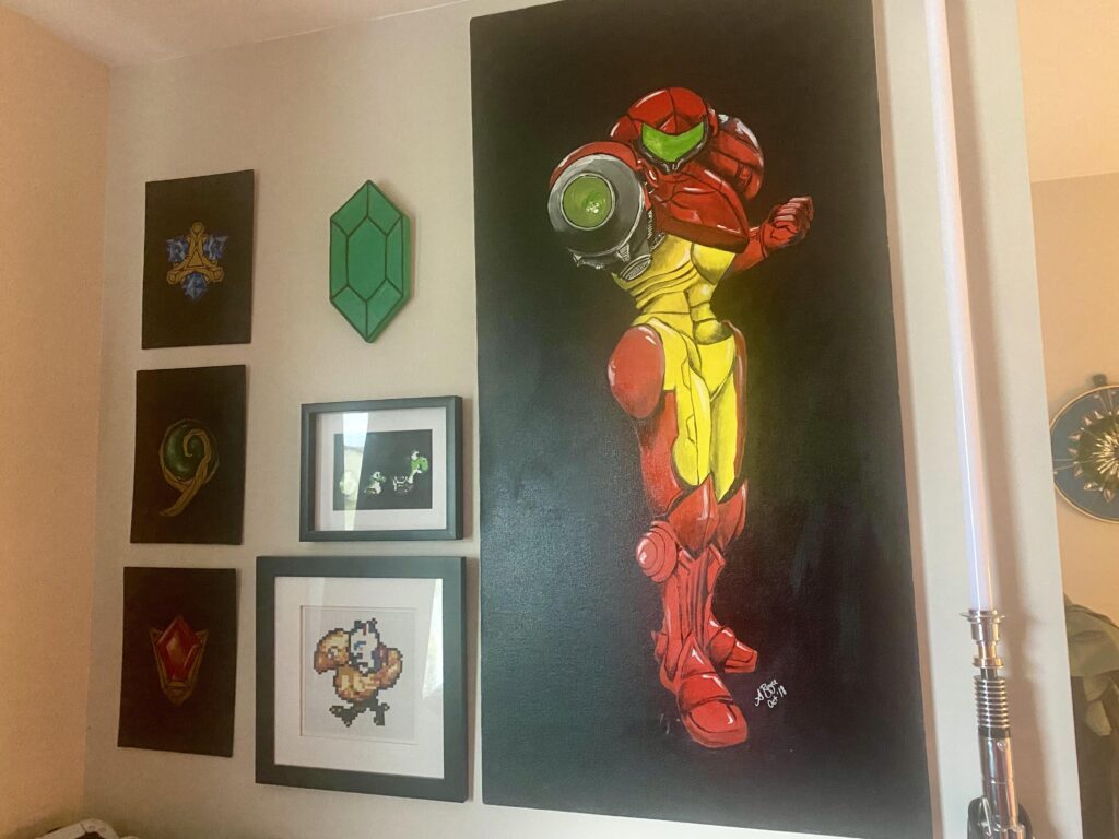 Wall art of my husband and mine’s favorite childhood games.