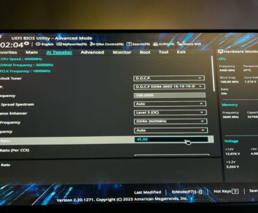 CPU Core Ratio change