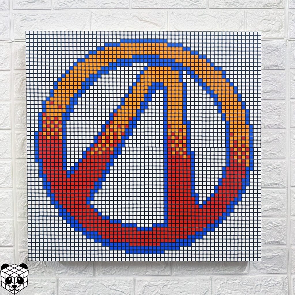 I made the Vault symbol from the Borderlands franchise from 400 individual Rubik’s cubes!