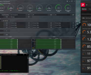 5.23GHz oc all core ryzen 9 7900x with -30 most cores co Y-cruncher stress