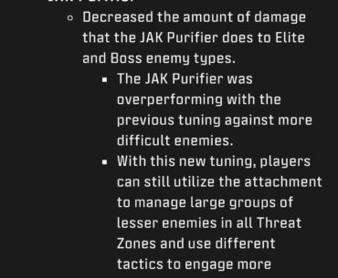 Jak Purifier nerf
