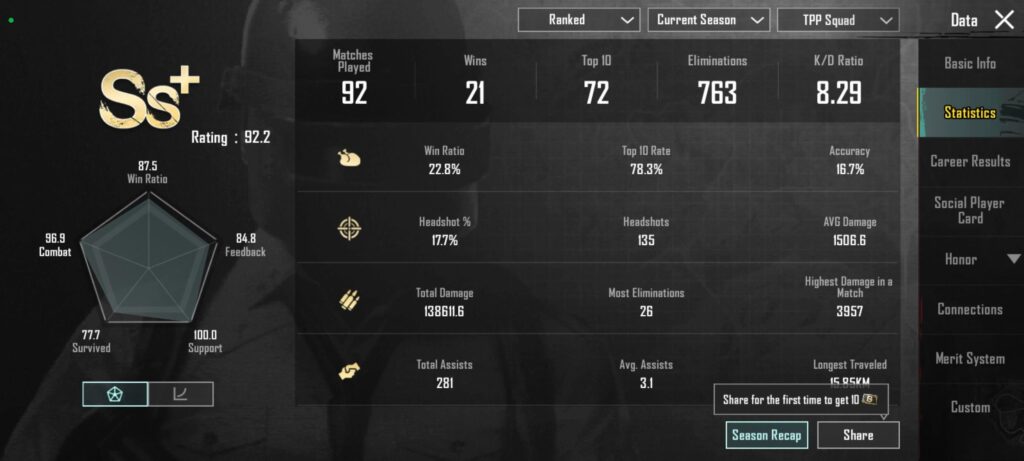 Ace dominator in under 100 matches+squads+TPP+Europe