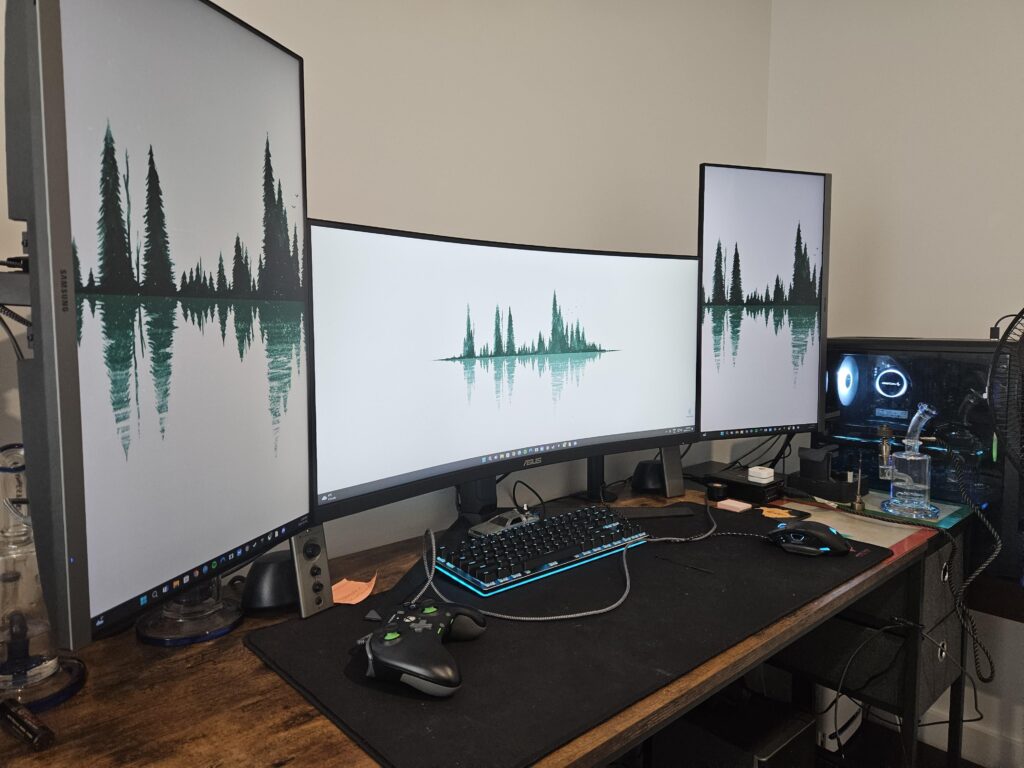 Just set this up first time mounting monitors
