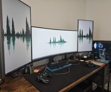 Just set this up first time mounting monitors