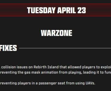 Call of Duty: Warzone Season 3 Patch Notes (April 23, 2024)