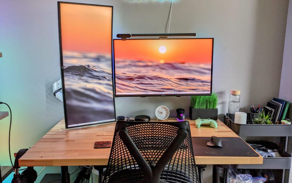 updated battlestation with a 32 4K OLED 240hz monitor.  life is good =)