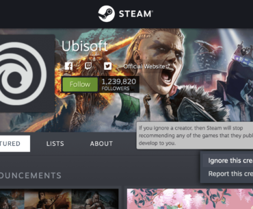 TIL that you can block a publisher like Ubisoft on Steam to prevent their games from showing up ever again. Perfect timing.