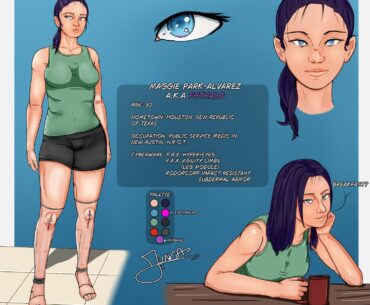 Character sheet for one of my OC's Maggie.
