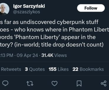 Apparently, "Phantom Liberty" appears somewhere in the game...