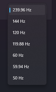 Is it normal that the exact 240 Hz does not appear?