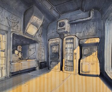 Convenience store, from my sketchbook.