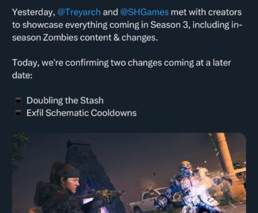 After 5 months we’re finally getting a stash upgrade and schematic cooldown reductions. Better late than never!
