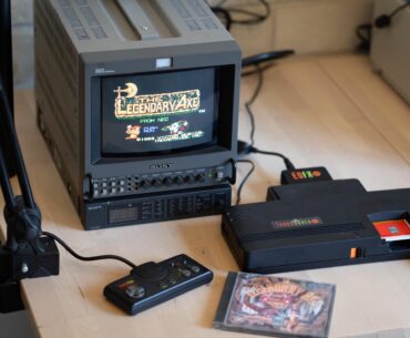 A lovely way to spend my lunch break: "Legendary Axe" on the TurboGrafx-16 and Sony mini-Trinitron display