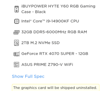 Pre built I'm looking at
