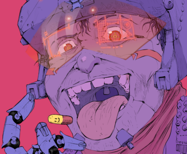 Art I did for my graphic design class project, inspired by Josan Gonzalez