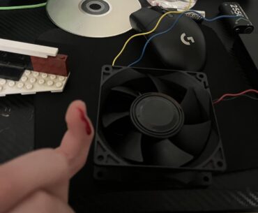 Don't touch moving fan blades that move fast