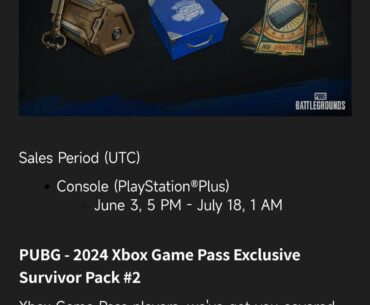 Free PUBG Buddle #2 for Xbox and PS