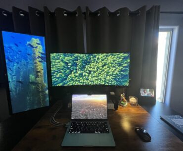 Sit/Stand Battlestation for graphic design, video editing, coding, and watching baseball