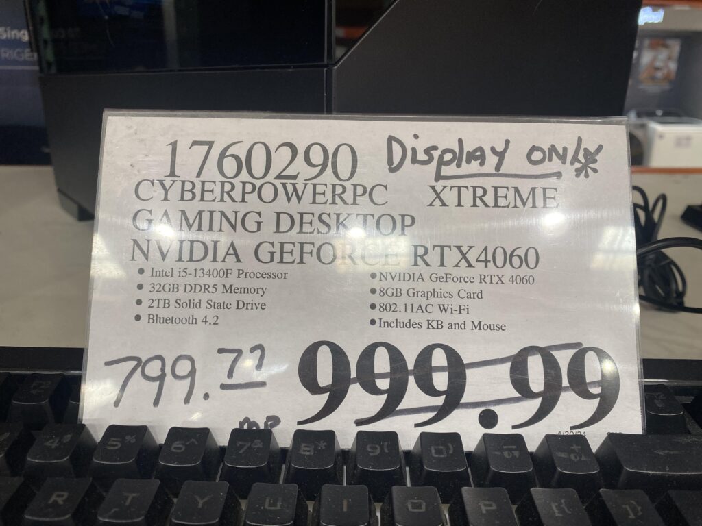 799.77 price (confirmed by store clerks)