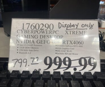 799.77 price (confirmed by store clerks)