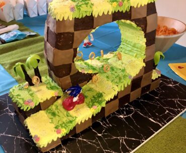 My attempt at Green Hill Zone in cake form