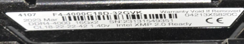 What kind of die is my ram sticks?