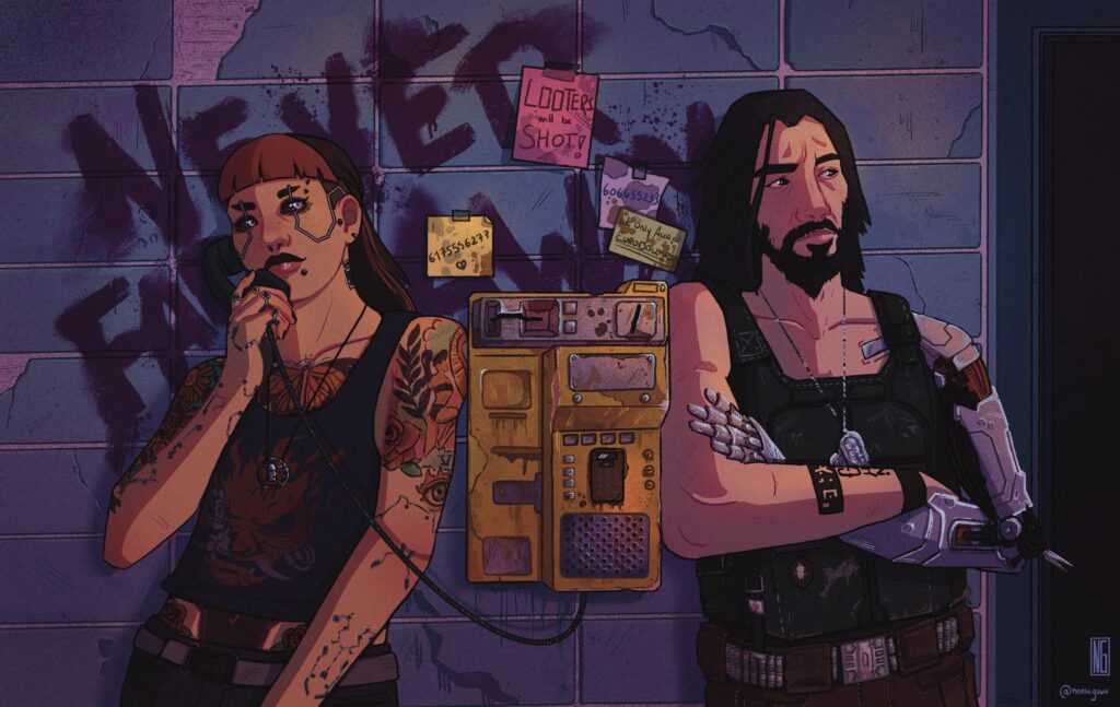V & Johnny on the phone - fan art