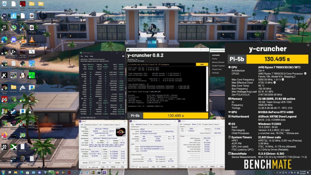 Just got 3rd place on HWBOT for Ycruncher 5B with a 7800X3D + DDR5-8000