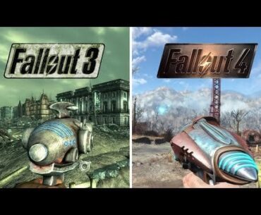 Comparison of how weapon design has changed between Fallout 3 and Fallout 4.