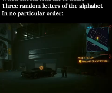 When choom tells you to name three letters: