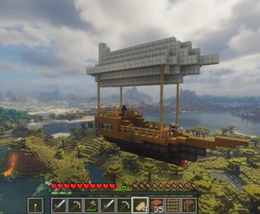 Son and I installed some mods in Minecraft and took a flight around an amazing world. That game really is beautiful!