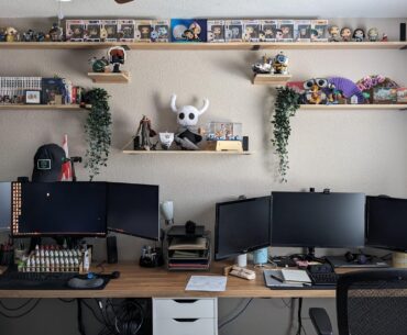 Shared battle/work station for my partner and I (had to recently combine into a shared space)