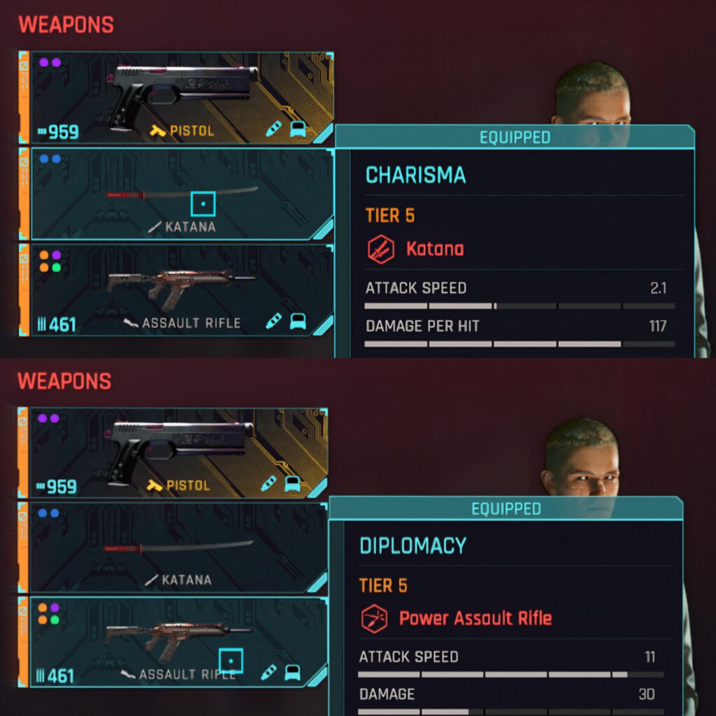 Unlike you guys, my V solves his problems with charisma and diplomacy