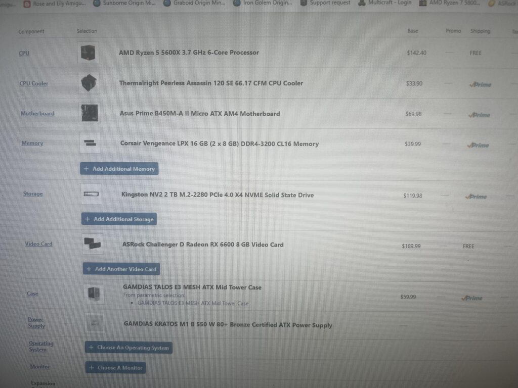 W Budget Gaming pc?