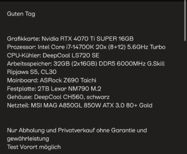 Gaming Setup für 1700€