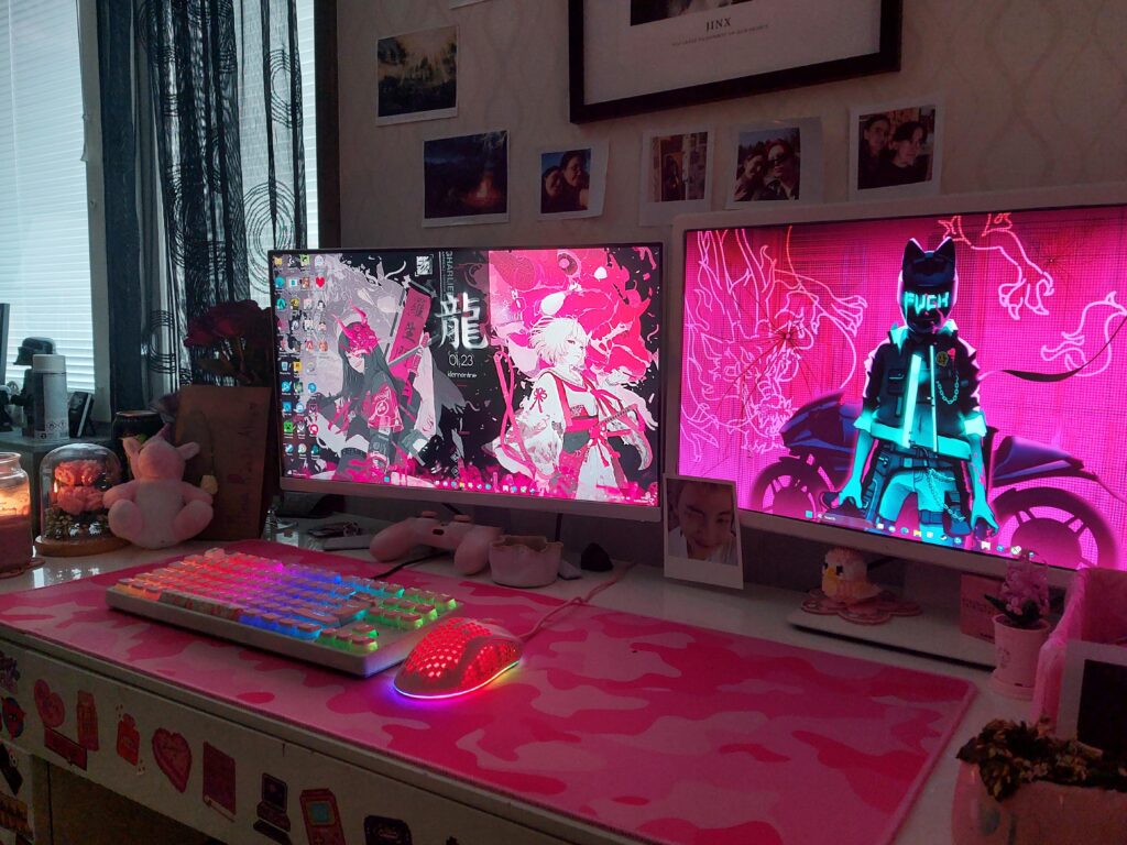 My fiancées PC setup :3
