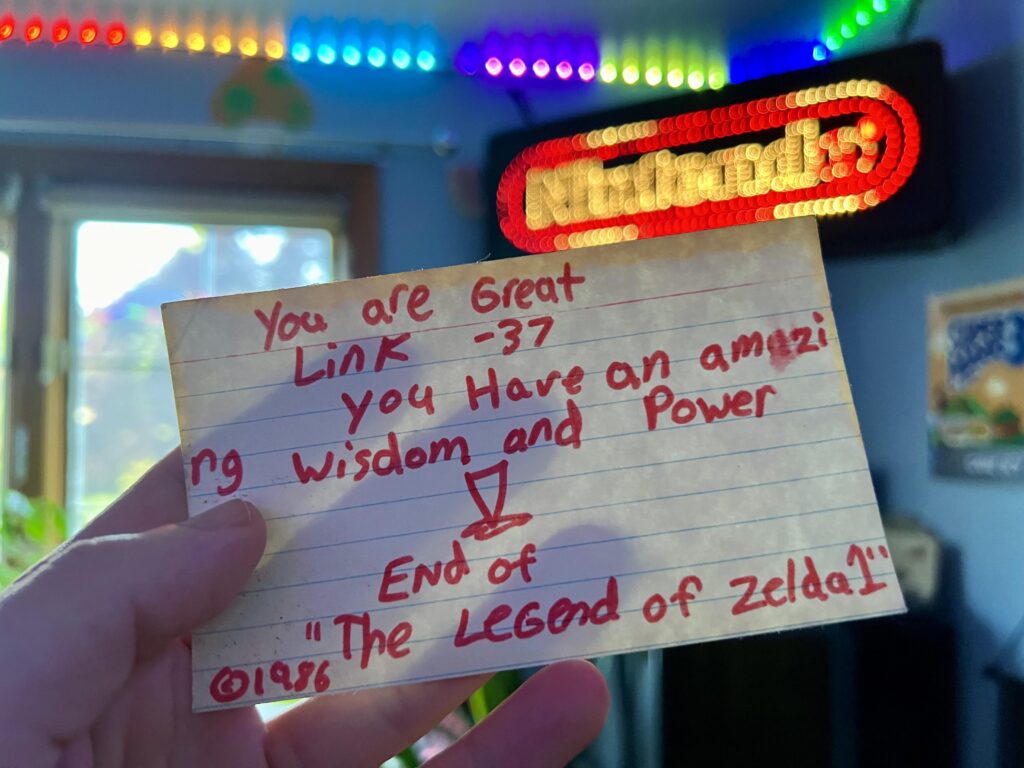 How I captured the first time I beat The Legend of Zelda as an 8yo kid