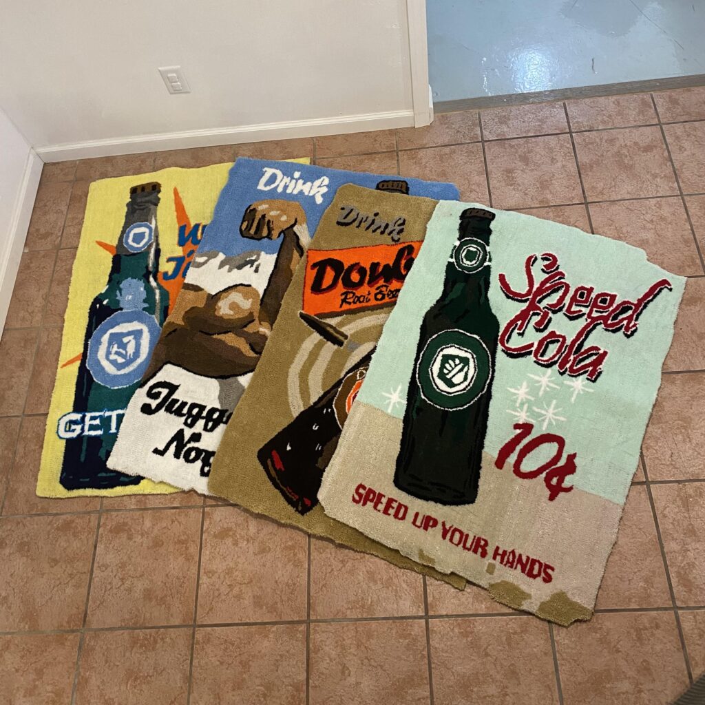 I made the posters from Verrückt into rugs