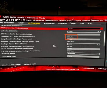 How to manually change Current CPU Core limit through ASUS Z790 BIOS, on i9 14900K?