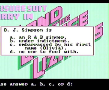 Security question from 1987. Answer wasn't 'b' at the time.
