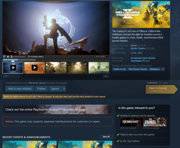 Helldivers 2 is still not available to purchase on Steam in countries where PSN is not available