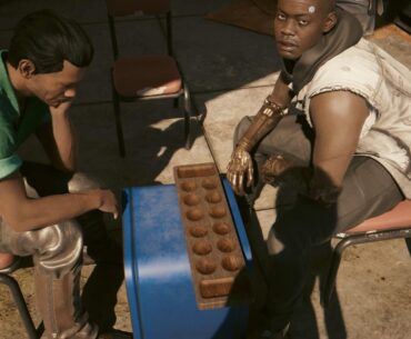 What's this game （the wooden thing) they're playing with?