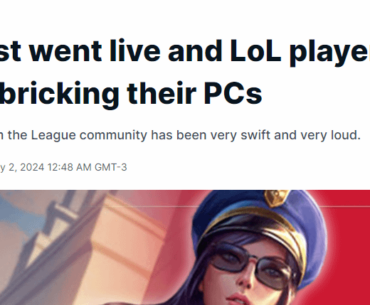 This is why we should NEVER tolerate this invasive "anti cheats" (aka rootkits) on our systems. "lol".