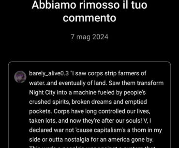 Corpos are tryina silence me 💀 (Instagram, it says they removed my comment).