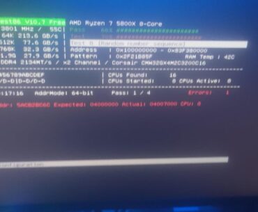 hey, i did the memtest on my ram one by one and these are the error I encountered. What do these mean?