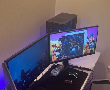What are some accessories to put under triple mounted monitors