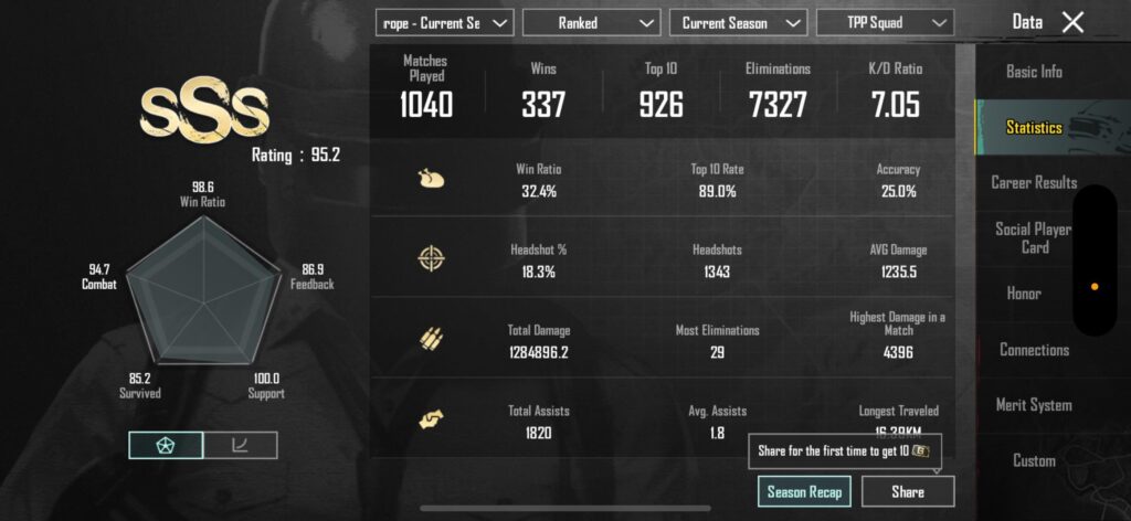 My Stats for this Season, A guy asked me to show in comments on a post, is this acceptable?