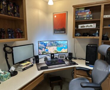 This setup has served me well. But I am looking for suggestions to allow it to be switched between standing/sitting .