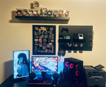 Need to work on cable management but got my pegboard and shelf up this weekend.