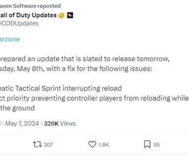 Just one week to fix the auto tac sprint/reload bug?! Pretty good, pretty good